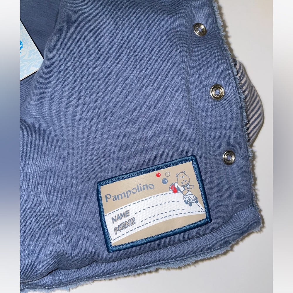 Pampolina Soft Cozy Blue Snap Hoodie Baby Jacket size Newborn NWT - Picture 6 of 9
